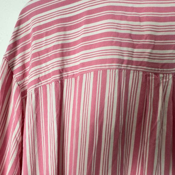 Torrid Striped Rayon Slub Drop Shoulder Button Up Top Shirt Womens Size 4X - Picture 2 of 7